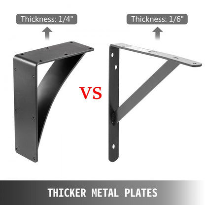 010323887064 - Heavy Duty Steel Shelf Brackets 10"x12" for 450 lbs Support