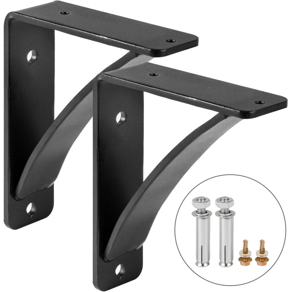 010345234782 - Heavy-Duty 7x6" Steel Shelf Brackets, 450 lbs Capacity