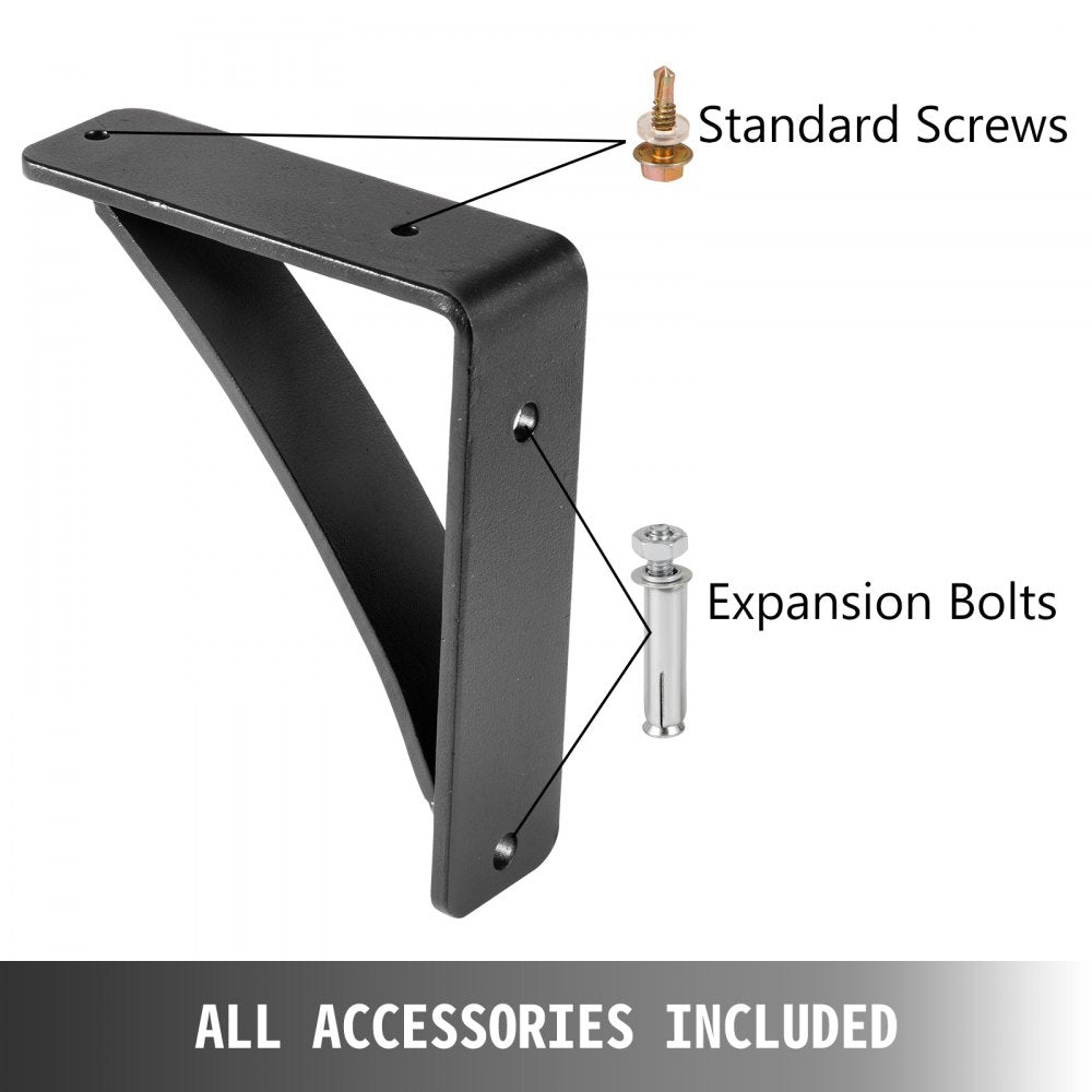 010345234782 - Heavy-Duty 7x6" Steel Shelf Brackets, 450 lbs Capacity