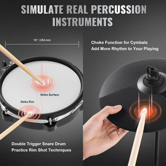 MD200E-P - VEVOR 8-Inch Electric Drum Set with 480 Sound Options