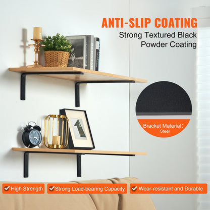 SJ1 - Heavy-Duty 10"x6" Carbon Steel Shelf Bracket, 160 lb Capacity