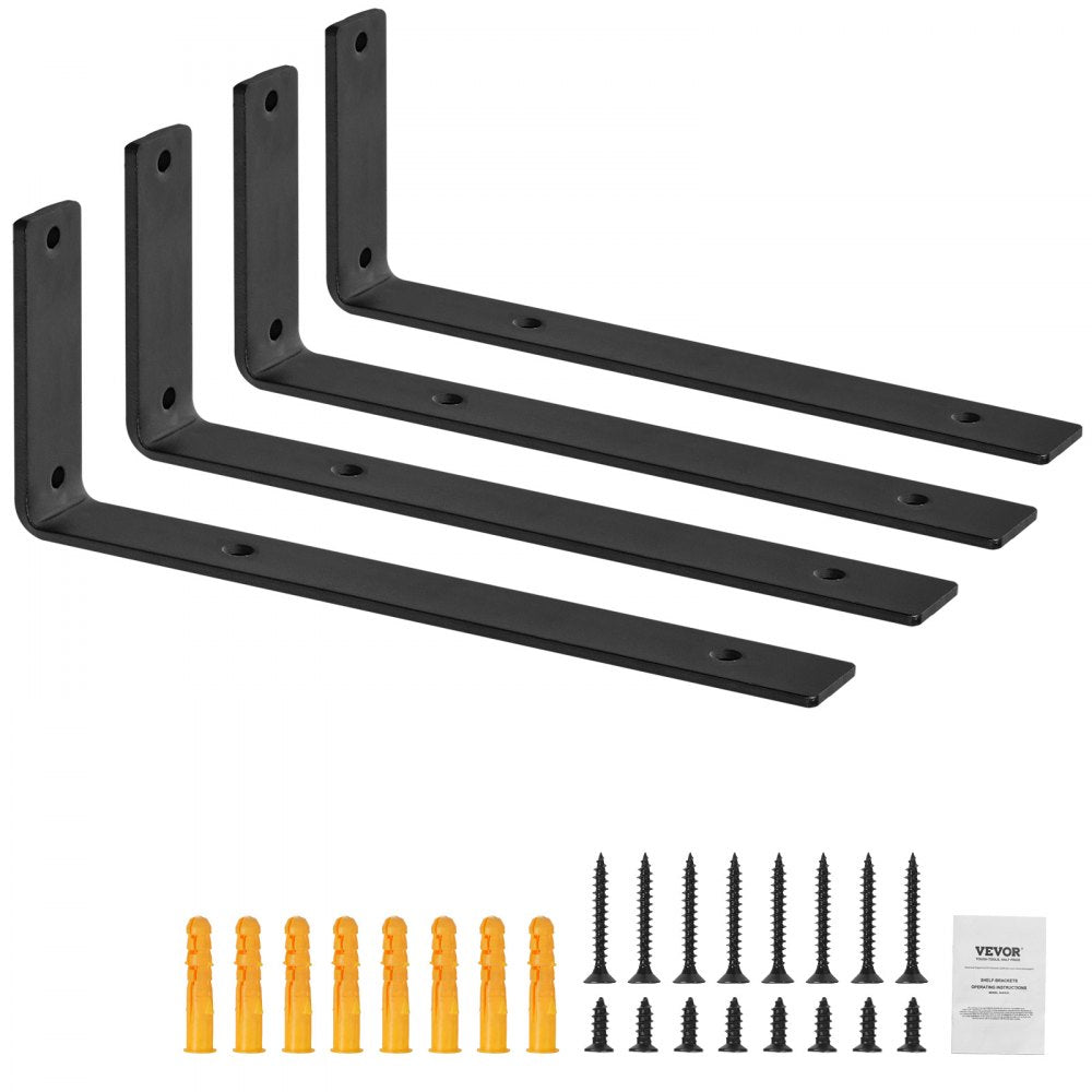 SJ1 - Heavy-Duty 10"x6" Carbon Steel Shelf Bracket, 160 lb Capacity