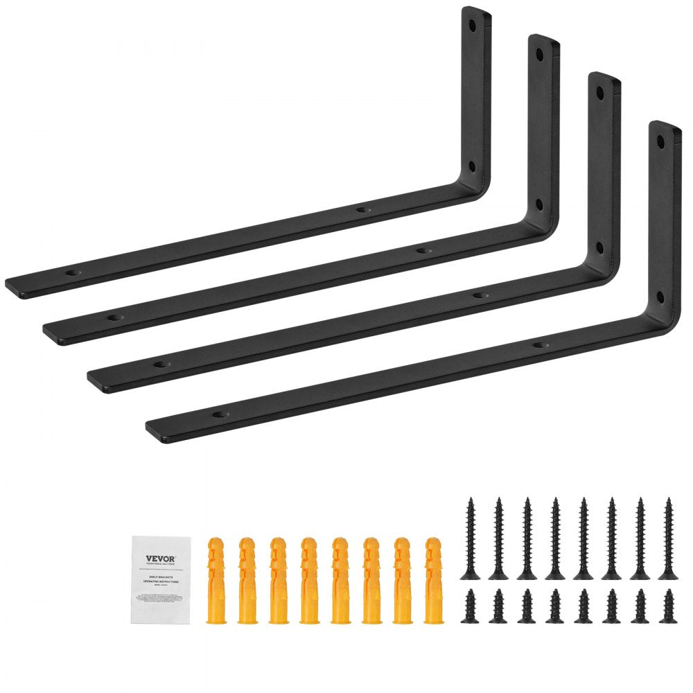 SJ1 - Heavy-Duty 10"x6" Carbon Steel Shelf Bracket, 160 lb Capacity