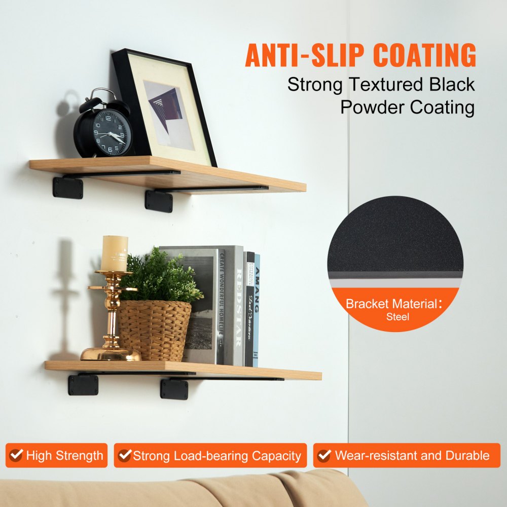 SJ4 - Heavy-Duty 12.2" Carbon Steel Shelf Bracket, 160 lbs Capacity