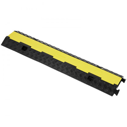 CP-R02-3(7507001) - Heavy-Duty Yellow Cable Protector Ramp, Dual-Channel Design