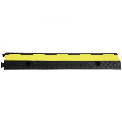 CP-R02-3(7507001) - Heavy-Duty Yellow Cable Protector Ramp, Dual-Channel Design
