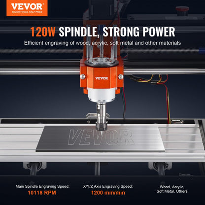 S3020 - 300x200mm VEVOR CNC Router with 120W Spindle for Wood & Acrylic