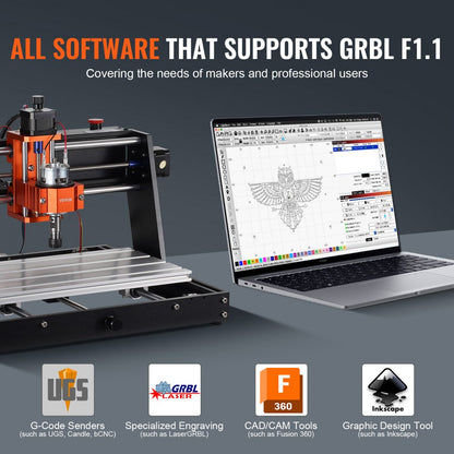 S3020 - 300x200mm VEVOR CNC Router with 120W Spindle for Wood & Acrylic