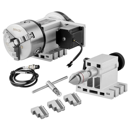 BS4-KP100-57 - VEVOR 3-Jaw Chuck for CNC with 4th Axis Precision