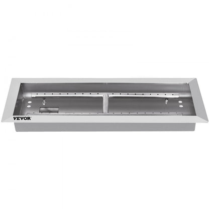 010822634312 - 20x8 Inch Stainless Steel Fire Pit Pan for Outdoor Enjoyment