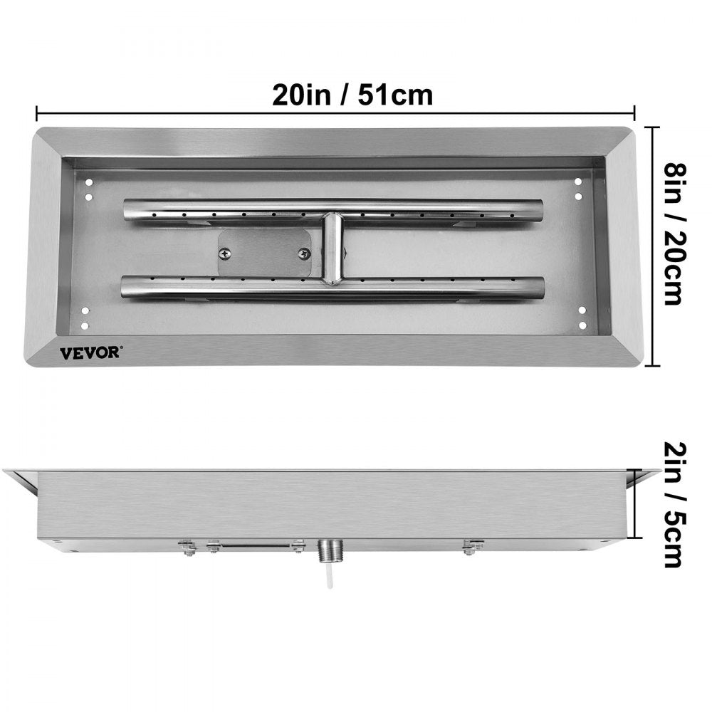 010822634312 - 20x8 Inch Stainless Steel Fire Pit Pan for Outdoor Enjoyment