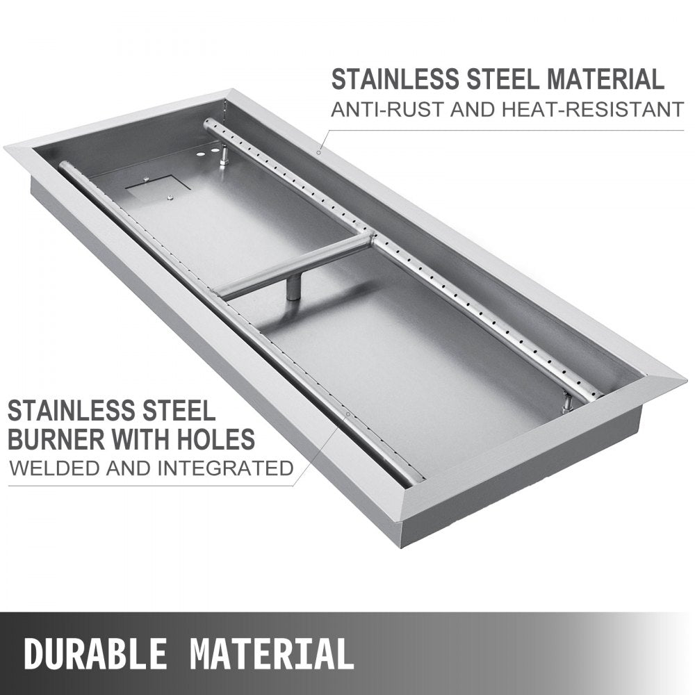 010215996535 - Portable 31.5" Stainless Steel Fire Pit Pan for Outdoor Use
