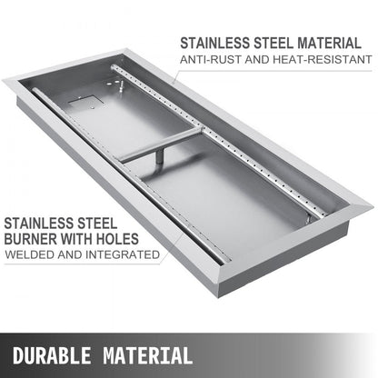 010215996535 - Portable 31.5" Stainless Steel Fire Pit Pan for Outdoor Use