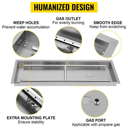 010215996535 - Portable 31.5" Stainless Steel Fire Pit Pan for Outdoor Use