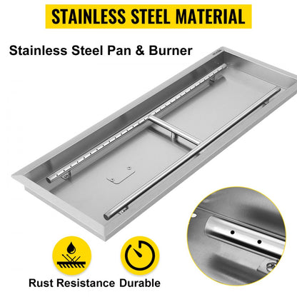010215996535 - Portable 31.5" Stainless Steel Fire Pit Pan for Outdoor Use