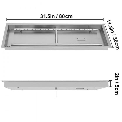 010215996535 - Portable 31.5" Stainless Steel Fire Pit Pan for Outdoor Use