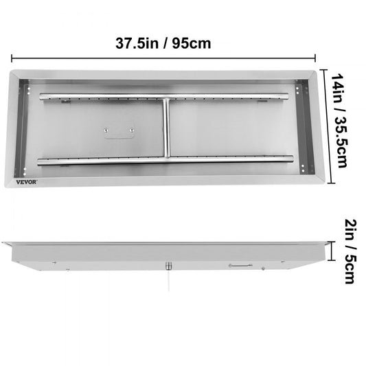 010980274887 - Stainless Steel 37.5" Fire Pit Pan with 150,000 BTU Output