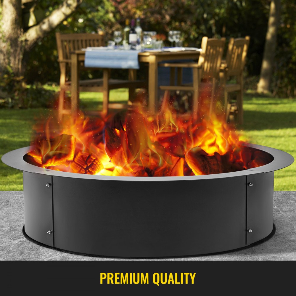 010942258548 - 36-Inch Durable Q235 Steel Fire Pit Ring for DIY Design