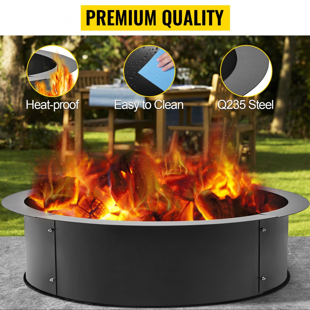 010375525395 - 42-Inch Q235 Steel Fire Pit Ring - Easy DIY Setup