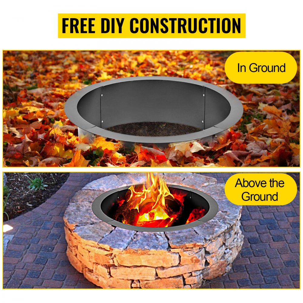 010375525395 - 42-Inch Q235 Steel Fire Pit Ring - Easy DIY Setup