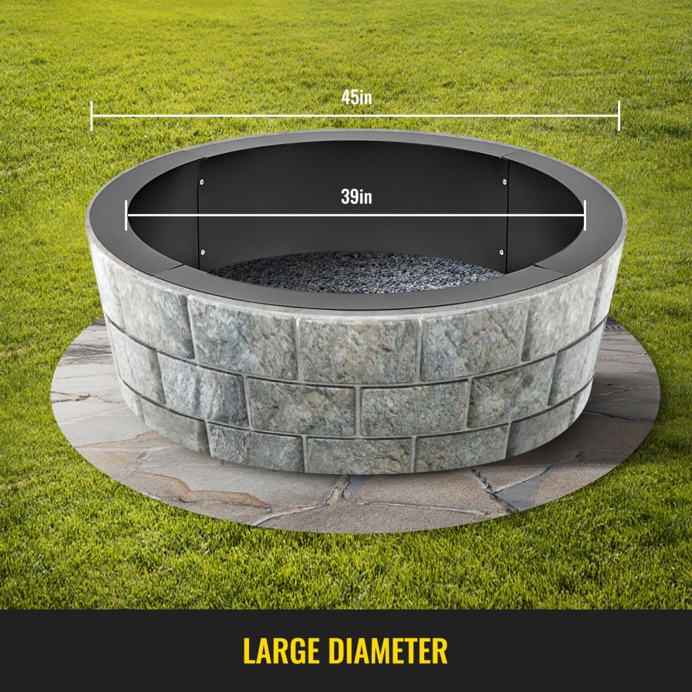 010453281614 - 45-Inch Q235 Steel Fire Pit Ring for Outdoor Gatherings