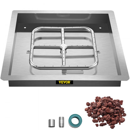 VV-FXSKHP18IN - 18" Stainless Steel Fire Pit Pan with Drainage Holes