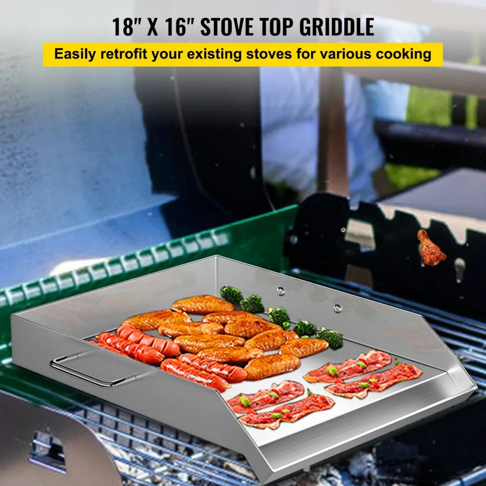 010164574133 - 18" x 16" Stainless Steel Griddle with Grease Groove