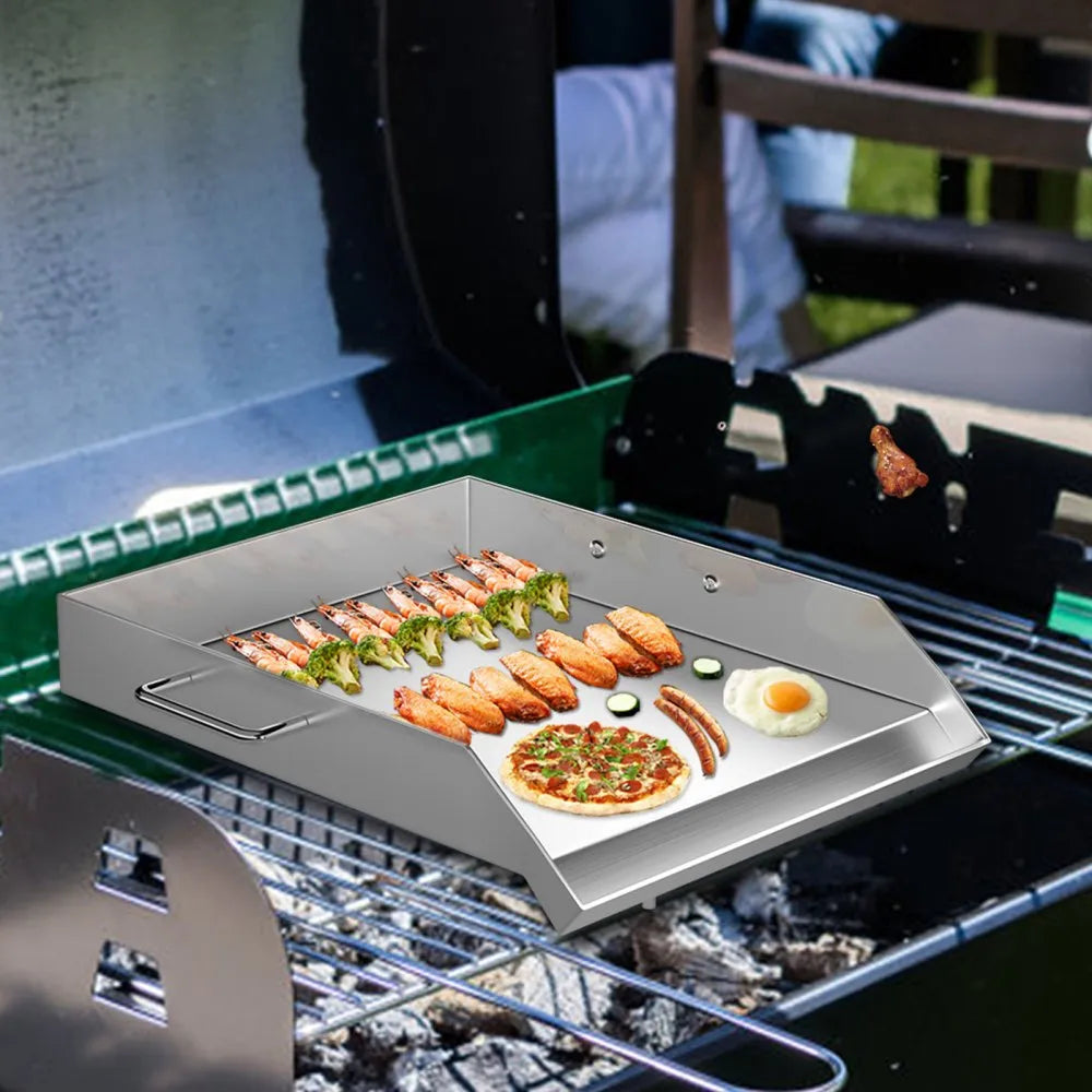 010164574133 - 18" x 16" Stainless Steel Griddle with Grease Groove