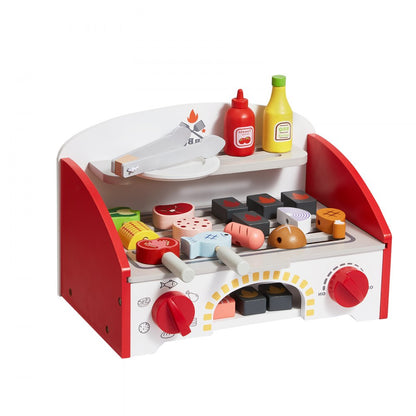 BL-20124 - Realistic Wooden BBQ Grill Playset for Kids Ages 3-5