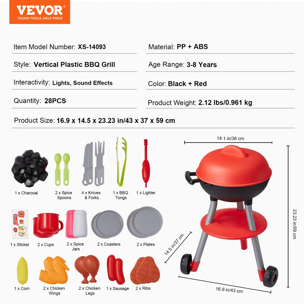 XS-14093 - Realistic Kids BBQ Playset with Lights & Sounds