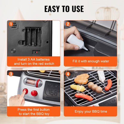ZB-6033 - Realistic Kids BBQ Grill Playset with Lights & Sound