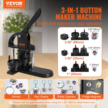 JMB-X3 - Easy-to-Use VEVOR Button Maker for 0.98"-2.28" Buttons
