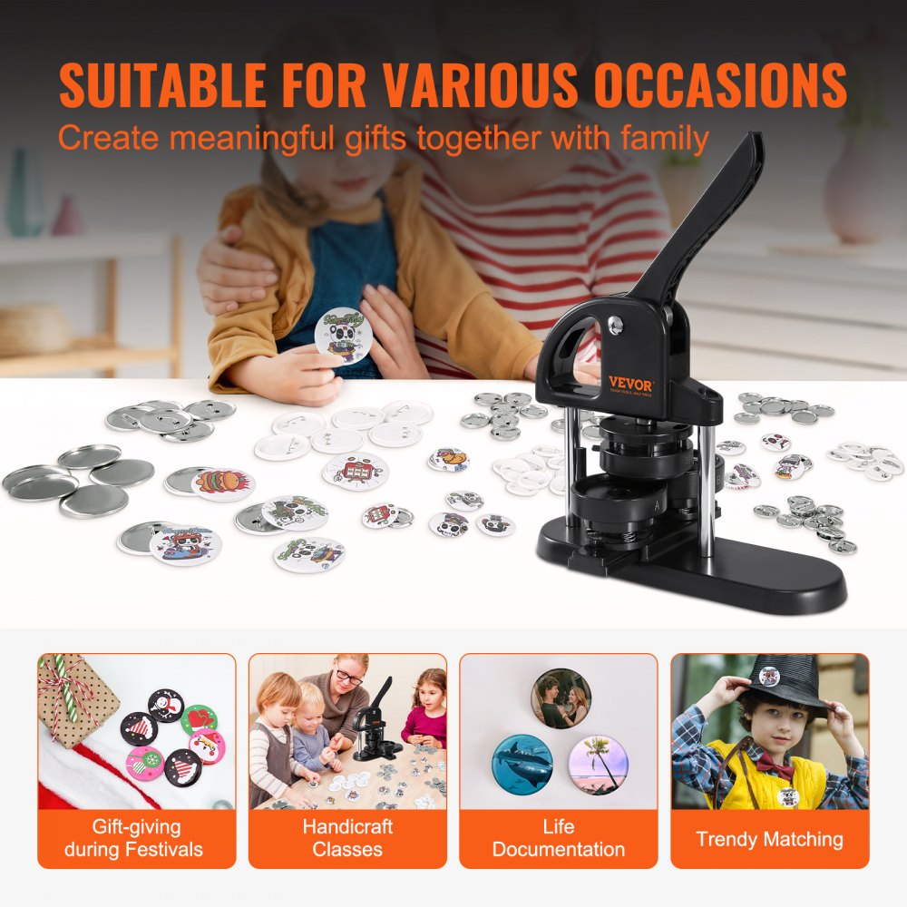 JMB-X3 - Easy-to-Use VEVOR Button Maker for 0.98"-2.28" Buttons