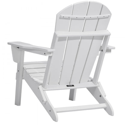 SS401-WT-2P - Foldable HDPE Adirondack Chairs Set for All-Weather Use