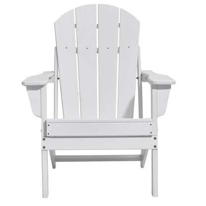 SS401-WT-2P - Foldable HDPE Adirondack Chairs Set for All-Weather Use