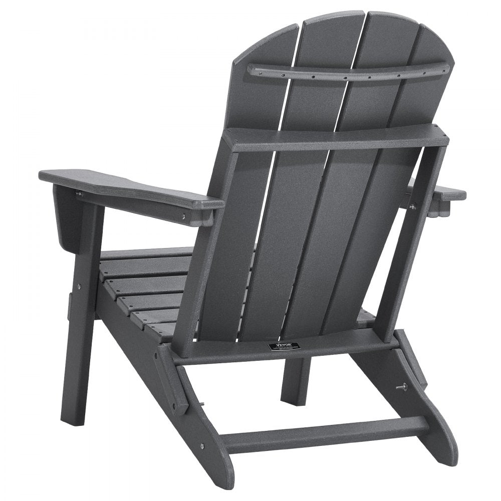 SS401-GY-2P - Durable Foldable Adirondack Chairs Set of 2, Gray HDPE 400 lbs Capacity
