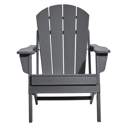 SS401-GY-2P - Durable Foldable Adirondack Chairs Set of 2, Gray HDPE 400 lbs Capacity