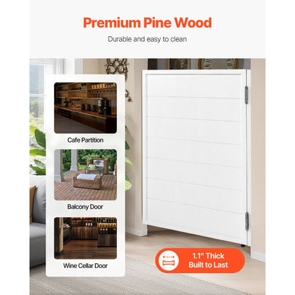 SS-door1-WH-3 - 32" x 42" Pine Saloon Swinging Doors with Quiet Hinges