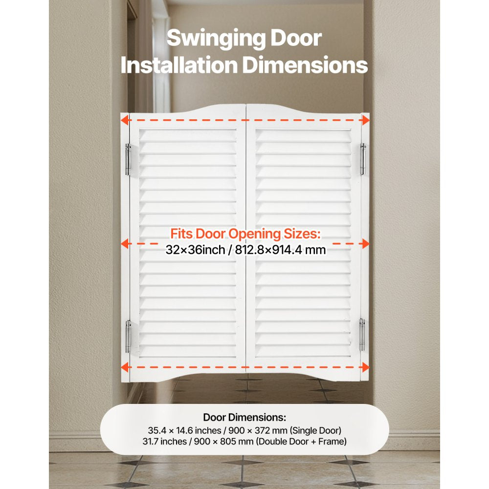 SS-door2-WH-4 - 32" x 36" Premium Pine Swinging Door with Quiet Hinges