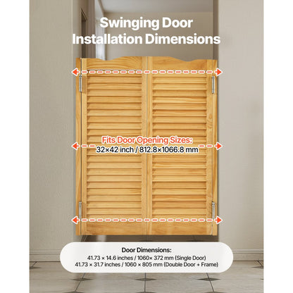 SS-door2-NA-5 - 32"x42" Pine Wood Swing Door with Quiet Hinges