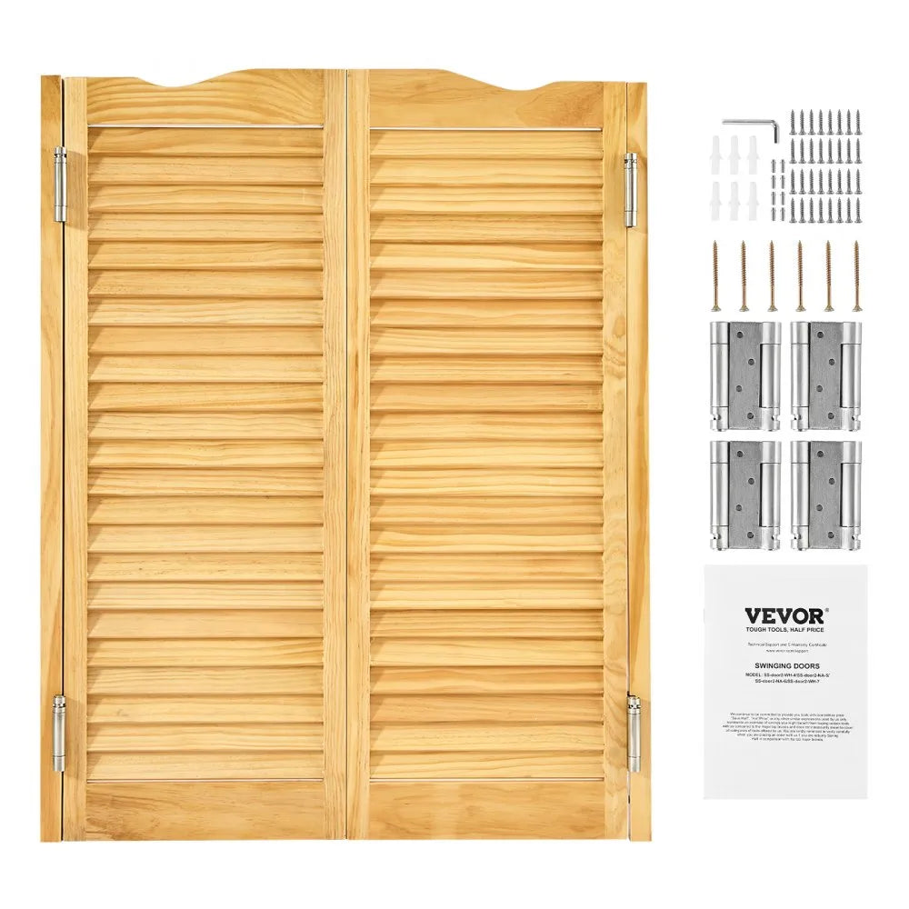 SS-door2-NA-6 - 36" x 42" Pine Wood Saloon Swing Door with Quiet Hinges