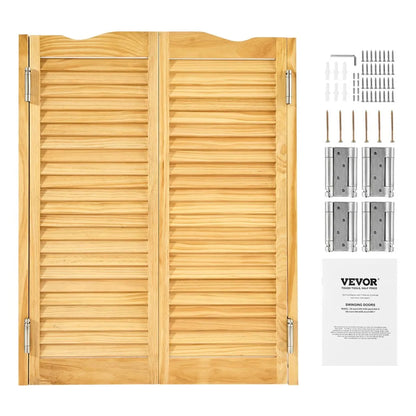 SS-door2-NA-6 - 36" x 42" Pine Wood Saloon Swing Door with Quiet Hinges