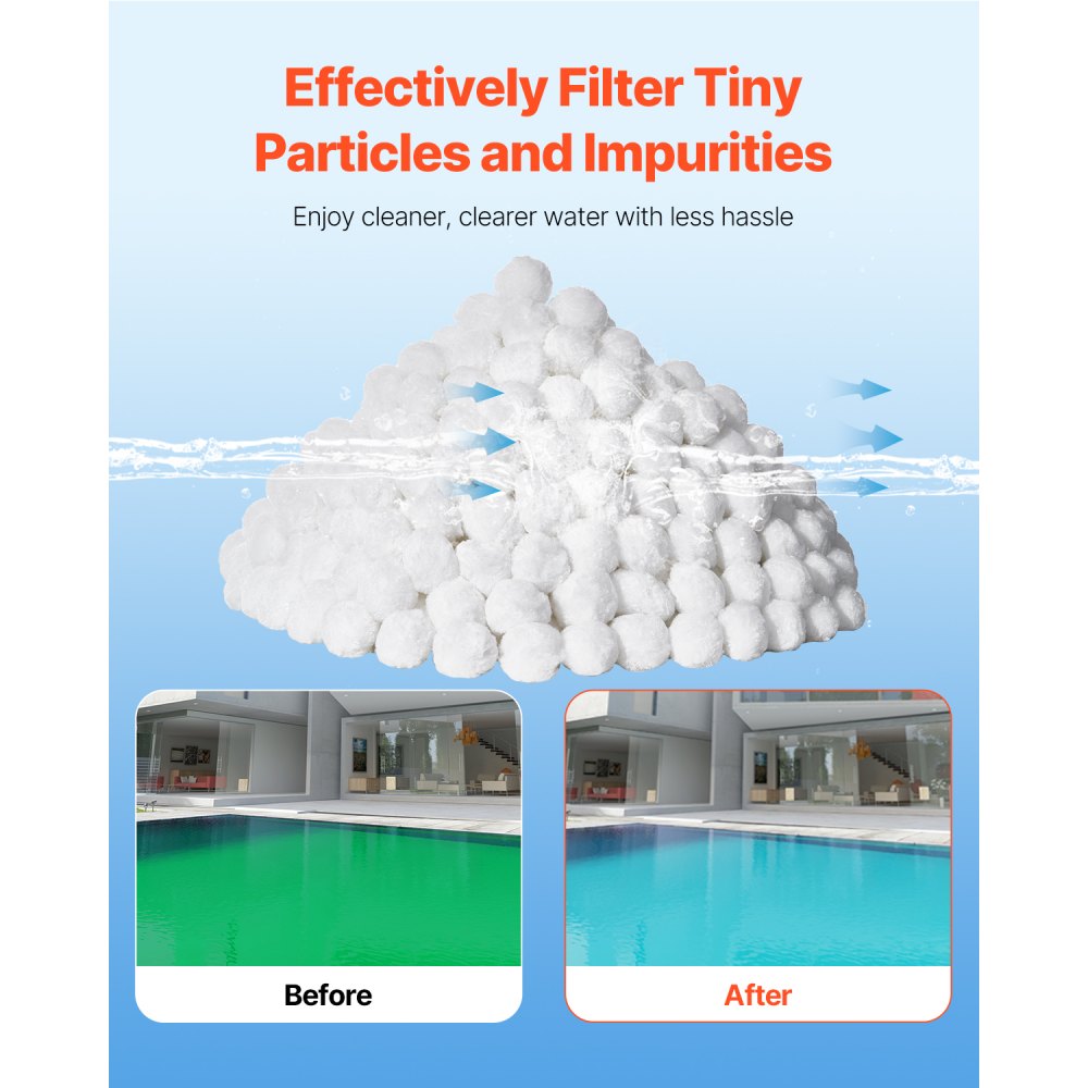 F7 - 4.6 lbs Polyester Pool Filter Balls for Crystal-Clear Water