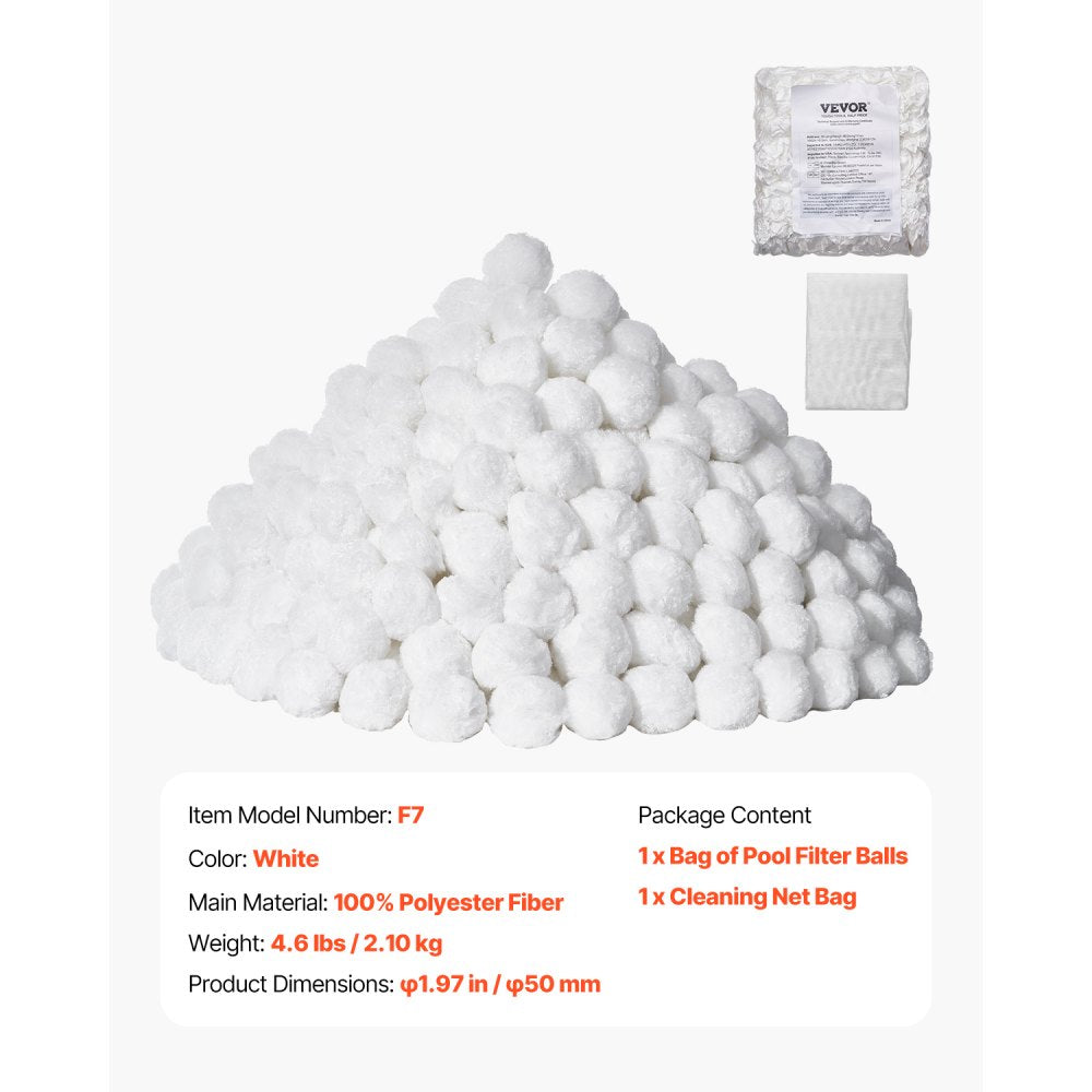 F7 - 4.6 lbs Polyester Pool Filter Balls for Crystal-Clear Water