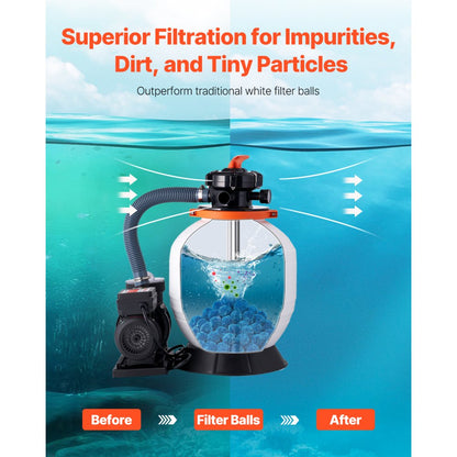 F11 - 1.5 lbs Pool Filter Balls for Sparkling Water