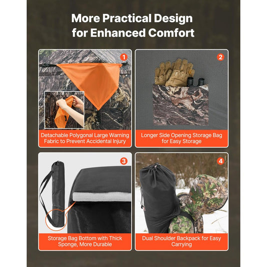 ZH717167-TS - 270° Camouflage Hunting Blind for 4-5 People