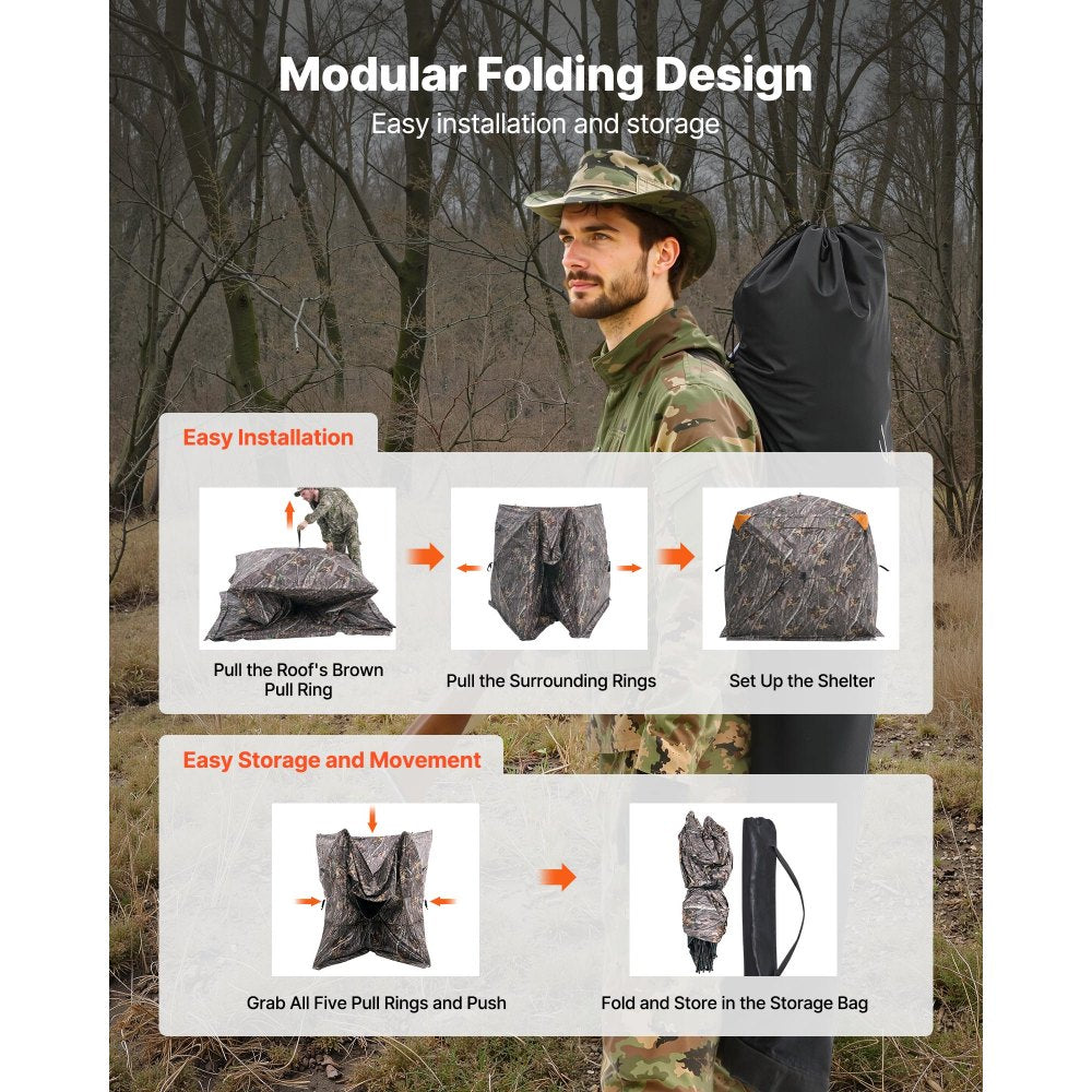 ZH717167-TS - 270° Camouflage Hunting Blind for 4-5 People