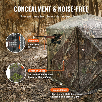 ZHS8472-7 - 288° Camouflage Hunting Blind for 6-7 Persons, Easy Setup