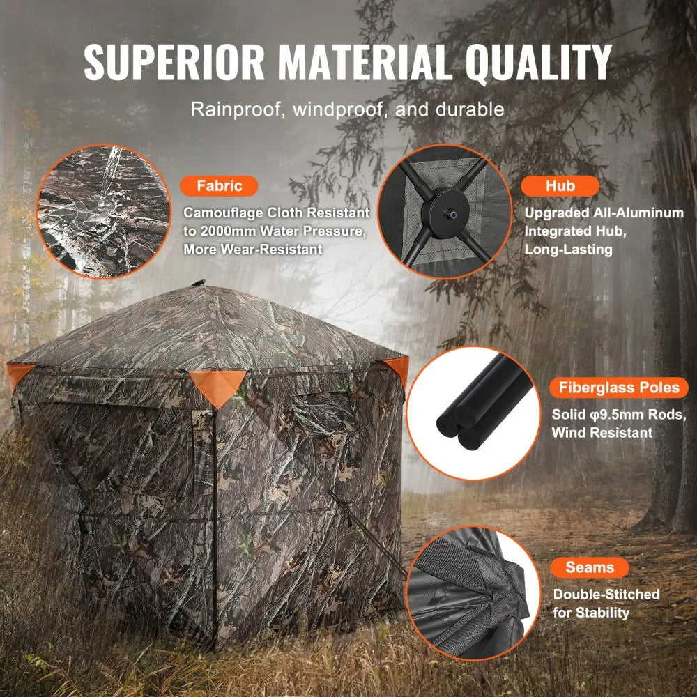 ZHS8472-7 - 288° Camouflage Hunting Blind for 6-7 Persons, Easy Setup