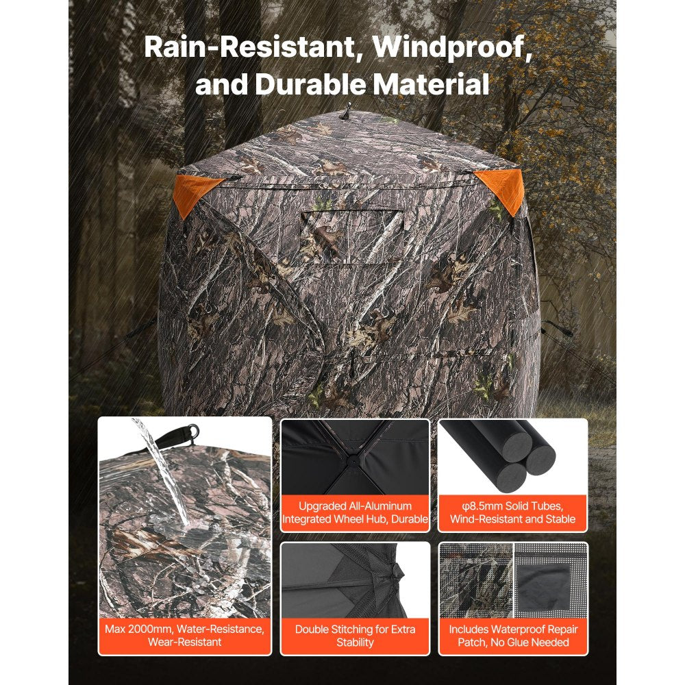 ZH555567-SW - 270° Camouflage Hunting Blind for 1-2 Users, Lightweight & Portable